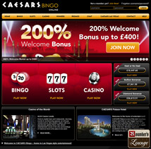 Caesars Bingo Front Page