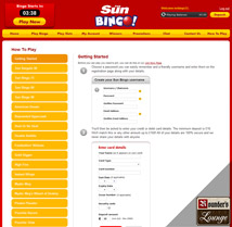 Sun Bingo Getting Started Page